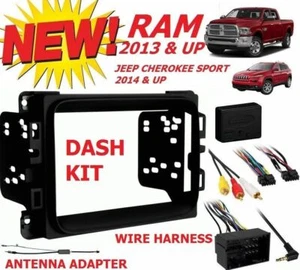 2013 - 2017 RAM Double Din Car Stereo Installation Dash Kit +Harness +Antenna - Picture 1 of 5