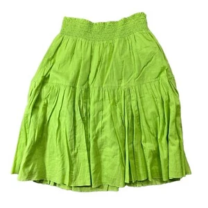 Falda Media Verde Lima 100% Algodón Boho Festival Vacaciones Estilo Talla Pequeña - Imagen 1 de 8