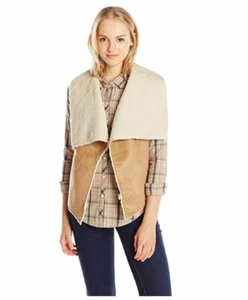Celebrity Pink Juniors' Faux Shearling Vest , Camel, Small - Picture 1 of 2