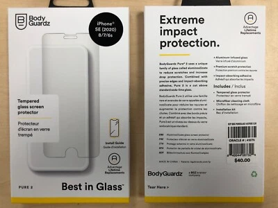 Protector Pantalla Cristal BodyGuardz Pure2 iPhone SE (2020), 8/7/6s - Transparente Foto 1 de 2