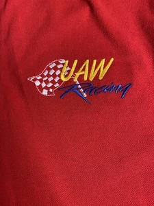 UAW Team Lear Racing Polo Shirt Large Great American Original Checkered Flag A48 - Picture 1 of 4