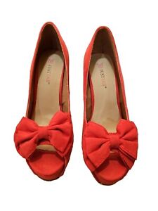 Just Fab Coral Suede Leather Pumps High Heels Shoes Size 7.5