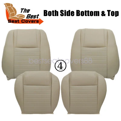 Cubierta de asiento delantera inferior y trasera inclinada de cuero tostado para Ford Mustang GT V8 2005-2009 Foto 1 de 4