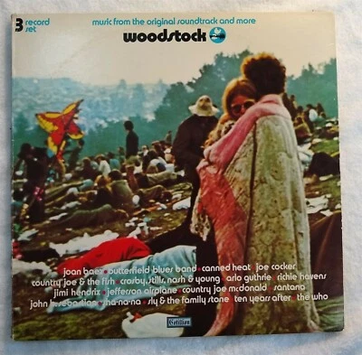 CRANIUM'S woodstock orig stereo triple live Lp NM inners Hendrix Who CSN&Y TYA - Image 1 of 4