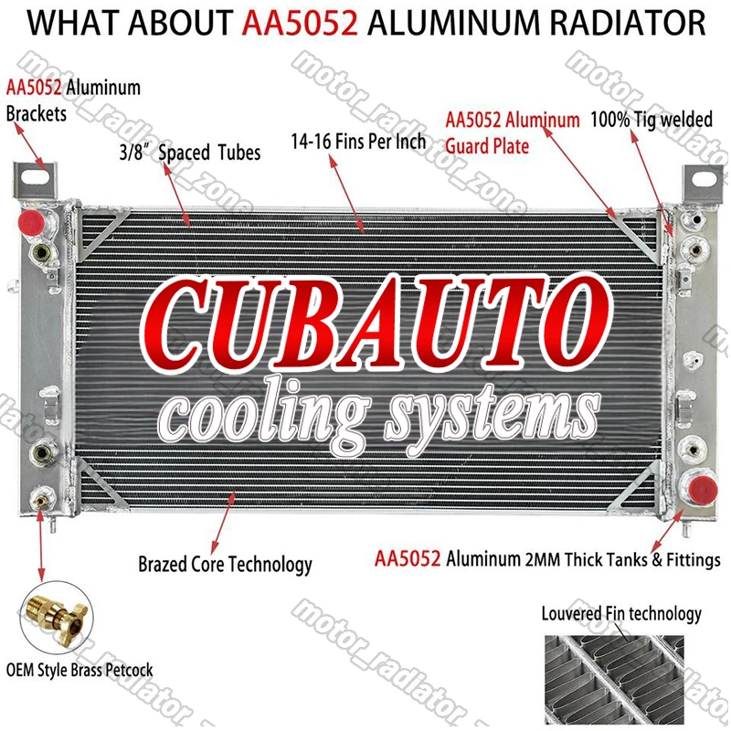 3 Rows Radiator Fit 2008-2013 Chevy Silverado GMC 2500/Suburban 1500/Tahoe 34" Foto 1 de 4