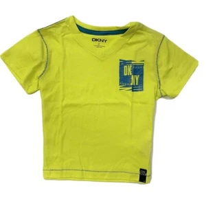 DKNY BOYS SHIRT - V NECK SZ 2T - YELLOW SULPHUR - TOP TEE SHIRT - Picture 1 of 1