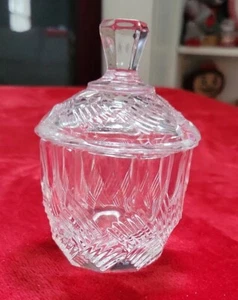 Crystal Glass Jelly Serving Dish with Lid Vintage - Picture 1 of 6
