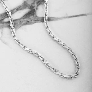 3mm Hermes Chain In 925 Silver With Lobster Claps For men's 24 inch Necklaces - Picture 1 of 5