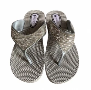 Sandalias Pavers Diamante tipo chanclas talla 5 grises para mujer vacaciones verano sin cordones - Imagen 1 de 11