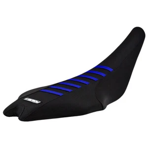 2009-2024 Yamaha YFZ 450R Seat Cover  All Black / Blue Ribs  Gripper #201 - Picture 1 of 5