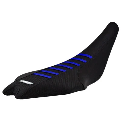 Cubierta de asiento Yamaha YFZ 450R 2009-2024 todo negro/azul costillas pinza #201 Foto 1 de 4