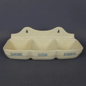 Porta Sapone D’appesa In Ceramica Soda E Sabbia Laveno Italy Vintage Anni ‘30 - Picture 1 of 13