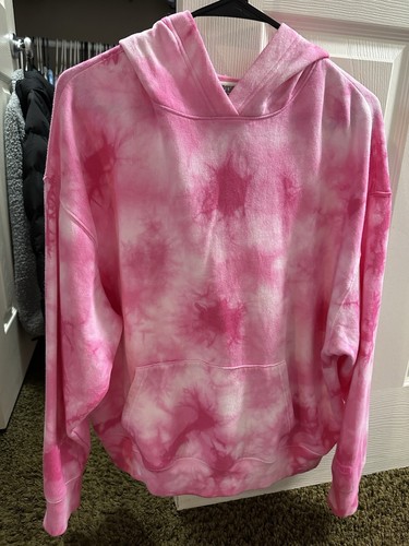 UNDERCOVER Felpa con cappuccio donna Victoria Secret ROSA rosa tie dye taglia media