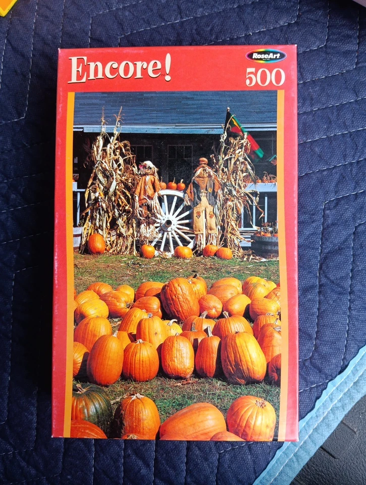 RoseArt Encore!#06052 "PUMPKIN 农场" 500 件拼图 10 3/4" x 18" 全新未拆封 — 第 1/4 张图片