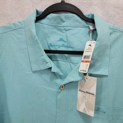 NWT Tommy Bahama Coastal Breeze Check Men Shirt 3XL Hummingbird Blue Island Zone - Image 1 of 4