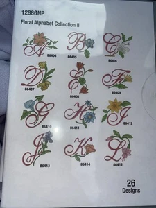 EMBROIDERY Take Out Floral Alphabet Collection 2 26 Designs PACK # 1288gnp - Picture 1 of 3