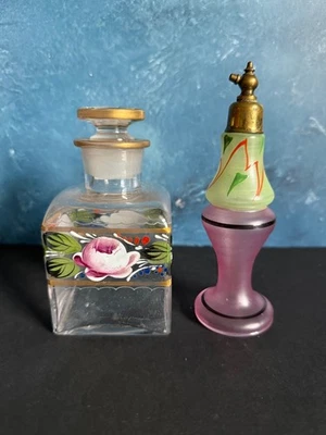 PAR DE BOTELLAS DE PERFUME/PERFUME VINTAGE.... DEVILBISS... ESMALTE PINTADO A MANO Foto 1 de 4