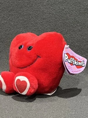 Vtg 2001 Puffkins ROMEO Plush Stuffed Animal Heart Swibco Valentine's Day  - Image 1 of 4