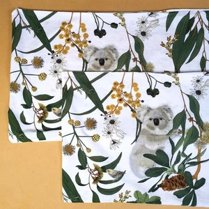 Adairs Kids x2 Koala Gumnut Gum Leaves Pillow Cases Oeko-Tex Cotton 73 x 46cm - Picture 1 of 7