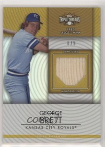 2012 Topps Triple Threads Unity Relics Gold /9 George Brett #TTUR-143 HOF