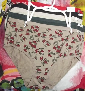 5 ANNE KLEIN AK14775X 2FL  FULL FIGURE FLAT WAISTBANDS COTTON BRIEF PANTIES 2X - Picture 1 of 2