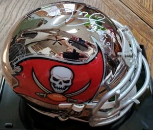 NICE Buccaneers Mike Alsott Autographed Speed Chrome Mini Helmet Riddell PSA COA - Picture 1 of 7