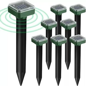 4/8 Pack Mole Repellent Ultrasonic Solar Powered Animal Repellent for Outdoor US - Picture 1 of 14