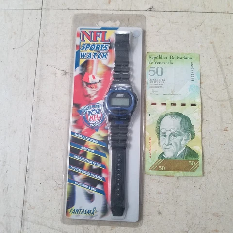 Vintage 1996 FANTASMA NFL Sports WATCH NEW Old Stock NIB 50 Venezuela bolivar Cover