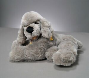 Rare STEIFF "Cosy Nobby" Gray Poodle 5452/28 Ear-button w/tags