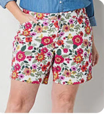Новый с ярлыками плюс размер 18 Вт St Johns Bay цветочный шорты 8 «по внутреннему шву живота управления - Изображение 1 из 4