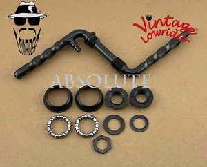 VINTAGE LOWRIDER 5 1/2" (140MM) BICYCLE 1 PIECE STEEL TWISTED CRANK BLACK W/ B.B - Picture 1 of 1