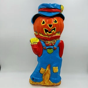 Vintage Scarecrow Artform Industries Halloween 1977 Vacuform Decor Retro Pumpkin - Picture 1 of 12