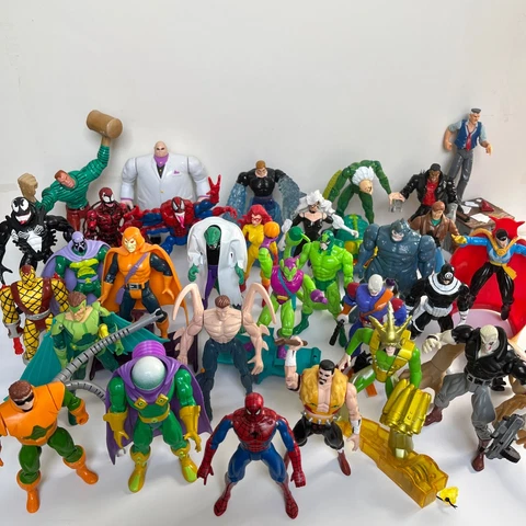 90's Spider-Man Animated Series 30 Figure Lot - TOYBIZ - Big Collection Loose Cover