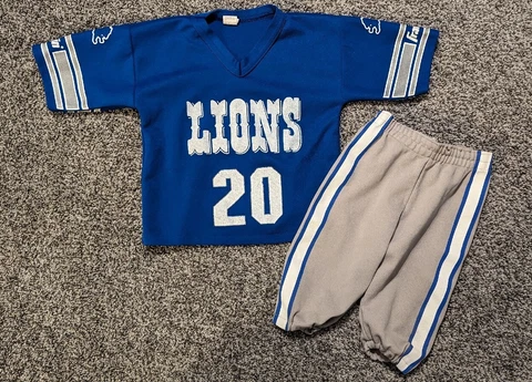 Vtg Vintage NFL Detroit Lions Barry Sanders Kids Jersey Pants Uniform Sz S Cover