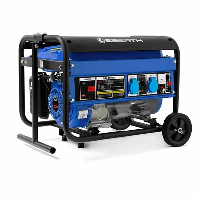 EBERTH Stromerzeuger 3000 Watt Benzin Generator Notstromaggregat mit Fahrwerk - Bild 1 von 4
