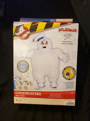 Fantasia inflável Stay-Puft Marshmallow Man tamanho infantil OS disfarce Halloween - Imagem 1 de 4