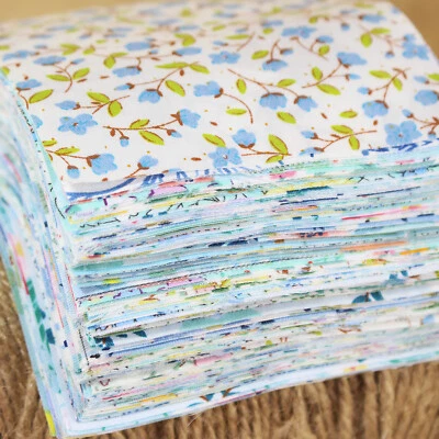 100 Floral Cotton Fabric 4" Precut Squares Quilting Sewing Patchwork Charm Pack - Image 1 of 4