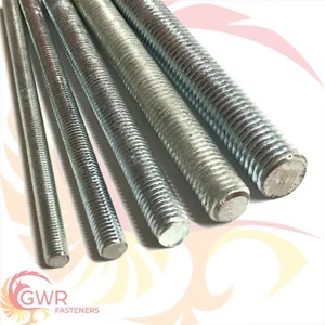 M6 M8 M10 M12 M16 M18 M20 M24 THREADED BAR 8.8 High Tensile Zinc Rod Studding - Picture 1 of 1