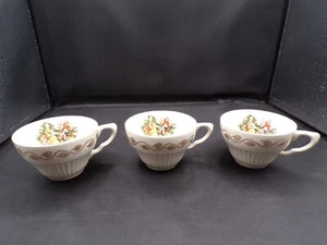 3 USA Vintage Royal China Early American 22k Gold Trim Cups 6oz 3-3/4" F25 - Picture 1 of 11