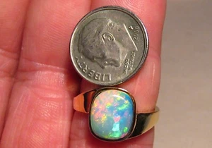 1.9  ct. Welo opal inlay ring , solid 18k  gold - Picture 1 of 12