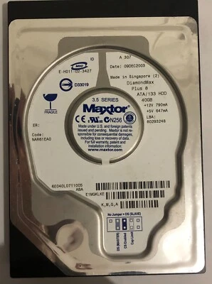 Maxtor DiamondMax Plus 8 ATA133 IDE Hard Drive HDD 40GB 7200rpm FDB - Image 1 of 2