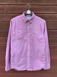 HUF Long Sleeve Button Up Shirt Chest Pockets In Pink Size Men M - Picture 1 of 3