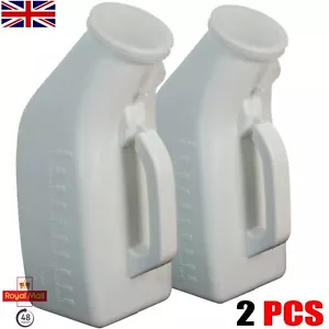 2 x Male Urinal Bottle 1200ml | Pee Bottles for Men | Spill-Proof & Portable UK - Picture 1 of 8