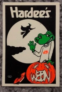 Hardees Halloween Sticker Glow in Dark Frog Pumpkin Fast Food Vintage Radio - Picture 1 of 5