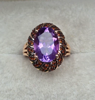 Karis Amatista Natural y Granate Mozambique Oro Rosa 18K Bond 6.20 ctw Talla 6 Foto 1 de 4