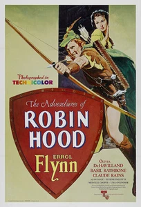 Las aventuras de Robin Hood Errol Flynn póster de película estampado 5 - Imagen 1 de 1