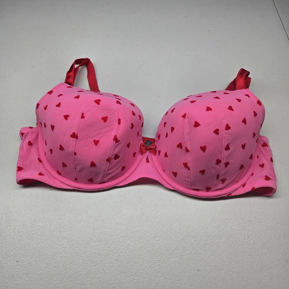 Torrid женщин бюстгальтер 40D розовый сердца футболка на косточках бант сетки ремень - Изображение 1 из 4
