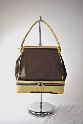 Bolso de Mano PRADA Marrón Lona y Cuero Beige Talla Grande En Oferta mn Foto 1 de 4