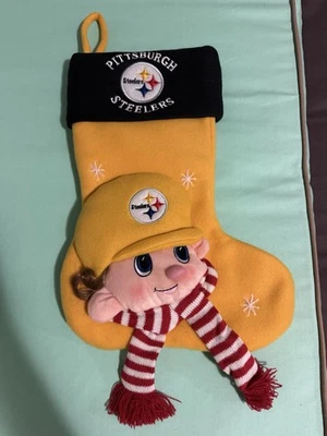 Medias de Navidad Pittsburgh Steelers 17" color equipo logotipo grande Foto 1 de 3