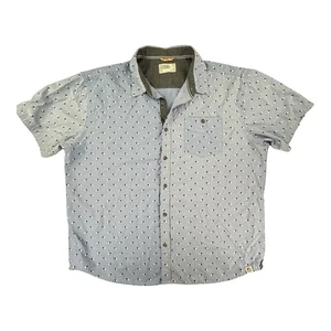 Free Planet Men's 3X Hawaiian Shirt Blue Palm Trees Button Up Short Sleeve Beach - Picture 1 of 20